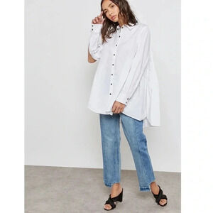 Caara Two Tone Straight Denim Blue Jeans NWT